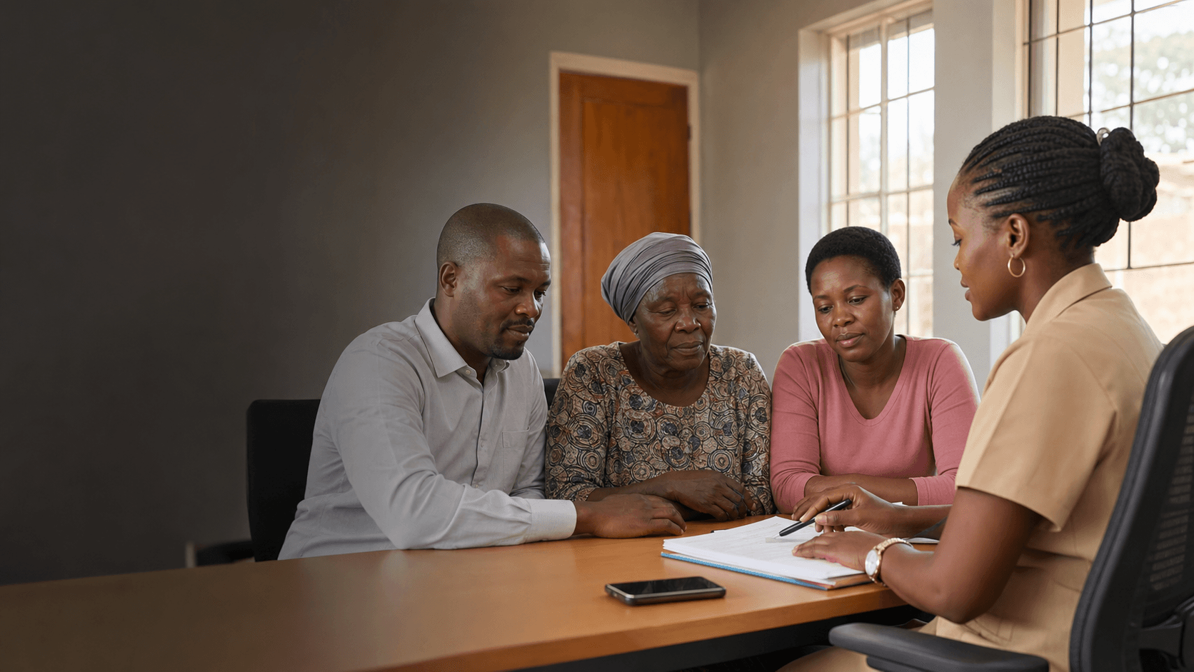 A local FSP4ED agent registering a family for funeral benefit cover